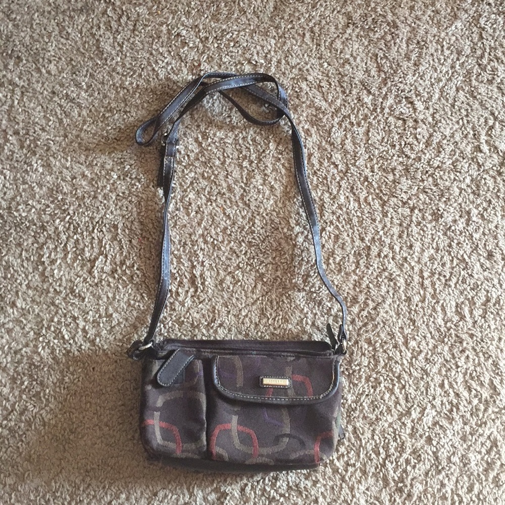 Brown, Purple and Red Rosetti Purse